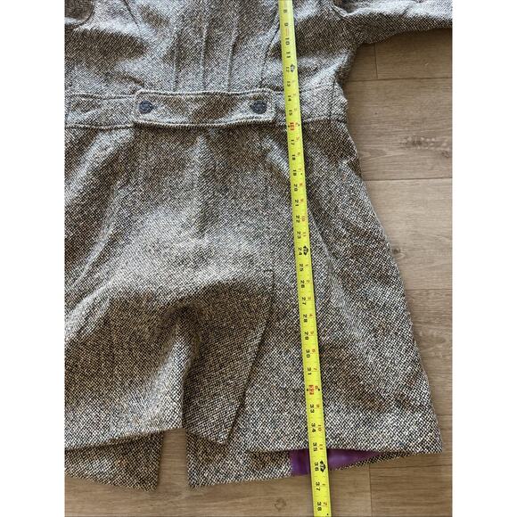 Vintage Guess Tweed Long Trench Coat Women's Large Wool Rare Find 90s - Picture 15 of 15